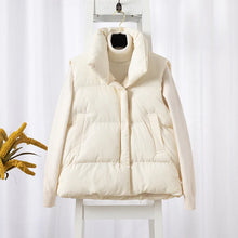 Load image into Gallery viewer, Women Fashion Autumn New 2026Stand Collar Elegant Down Coats Warm Outerwear Casual Belt Sleeveless Winter Women Vests Jackets
