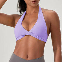 Load image into Gallery viewer, Strappy Bra for Women Open Back Halter Sports Bra Light Support Gym Crop Top Seamless Workout Yoga Top Bra Padded Bras
