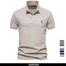 Load image into Gallery viewer, AIOPESON Brand Men's Polo Shirts Cotton Polo Shirts for Men Short Sleeve High Quantity Solid Polo Men New Summer Clothing
