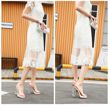 Load image into Gallery viewer, Women's High Heels, 2024 Summer New Waterproof Table with A Line Not Tired Feet Thick Crystal Slippers, Women's Shoes
