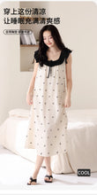 Load image into Gallery viewer, Newest Women Nightdress Female 100% Cotton Nightwear Floral Short Sleeve Sleepdress With Chest Pad
