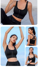 Load image into Gallery viewer, High-strength Shockproof Front-zip High Elasticity Anti-sagging Plus-size 100% Nylon High Support Seamless Sports Bra Beautiful
