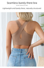 Load image into Gallery viewer, Fashionable seamless one-piece thin breathable sports bra sexy and beautiful back women's no steel ring cross shoulder strap br
