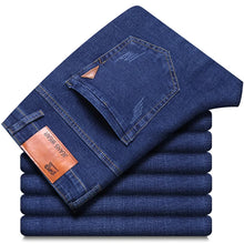 Load image into Gallery viewer, Men Fashion Straight Jeans Men 2025 New Stretch Slim Fit Pants Comfortable Soft Business Denim Trousers Male Brand Clothing
