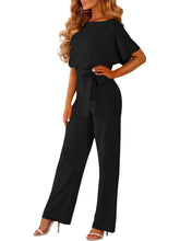 Load image into Gallery viewer, Women's Belted Jumpsuit Casual Wide-Leg Pants  Summer Commute Outfit  Stylish &amp; Comfortable
