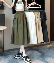 Load image into Gallery viewer, Drawstring Cargo A-Line Midi Skirt
