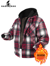Load image into Gallery viewer, Fleece Lined Plaid Hooded Jacket
