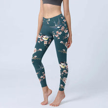 Load image into Gallery viewer, High Waist Yoga Leggings Japanese Style Cherry Blossom Botanical Print Soft Tights Women Fitness Gym Yoga Running Sports Wear

