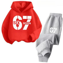 Load image into Gallery viewer, 67 Hoodie Set Big Sale, 2-piece Set Suitable for Children Aged 4 To 13, Discounted Cartoon Printed Cotton Sportswear

