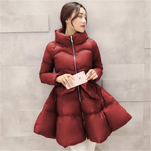 Load image into Gallery viewer, 2023 New Fashion Winter Coats Women Warm Outerwea Cotton Padded Jackets Womens Clothing Belt Zipper Parkas Femme A-word Jacket
