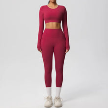 Load image into Gallery viewer, Yoga Gym Set Women Sports Impact Longline Strappy Top Fitness Overalls Sets Womens 2 Piece Sportswear Woman Gym Leggings Solid
