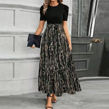 Load image into Gallery viewer, Elegant Lace-Up Ruffle Hem Dress
