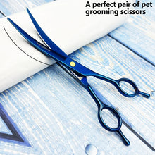 Load image into Gallery viewer, Pet Grooming Scissors   7inch Right and Left Hand Curved Scissors For Dog Grooming
