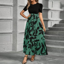 Load image into Gallery viewer, Elegant Lace-Up Ruffle Hem Dress
