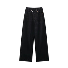 Load image into Gallery viewer, Slanted Placket Retro Wide Jeans
