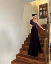 Load image into Gallery viewer, One Shoulder Draped Mermaid Evening Gown
