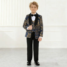 Load image into Gallery viewer, Navy Floral Boys Formal Suit
