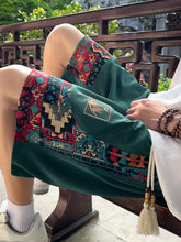 Load image into Gallery viewer, Men's ethnic embroidery pattern shorts with pockets, summer casual drawstring shorts, suitable for outdoor and beach casual wear
