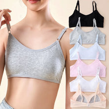 Load image into Gallery viewer, Cotton Sports Training Bras Casual Back Buckle Teenage Lingerie No Steel Rings Sports Bra Elastic Breathable Student Underwear
