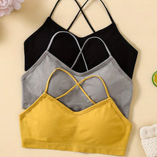 Load image into Gallery viewer, 3PCS/Set Sports Bra Women's Cross Shoulder Strap Sports Bra Yoga Navel Top Gym Fitness Tube Top Breathable Beauty Sexy Bra Back
