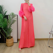 Load image into Gallery viewer, Women Elegant Evening Party Dresses 2025 Summer New Solid Colour Classic Long Sleeve Plate Flower Design Prom Dresses Female
