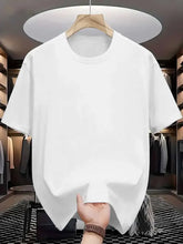 Load image into Gallery viewer, Men's T-Shirts - Soft Breathable Polyester Crewneck Tees in Navy &amp; White, Lightweight Summer Shirts for Everyday &amp; Formal Wear
