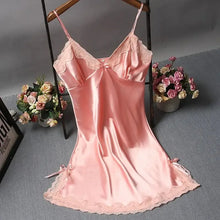 Load image into Gallery viewer, Silk Lace Camisole Nightgown Women
