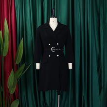Load image into Gallery viewer, Pleated Notched Collar Midi Dress
