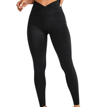 Load image into Gallery viewer, Women's Leggings Workout Cross Waist Elastic Bubble Butt Fitness Seamless Yoga Sports Tight Pants
