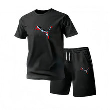 Load image into Gallery viewer, 2026 Summer Fashion Men's Tracksuit T-shirt Shorts Set Leisure Short Sleeve Set Jogging Gym Suit Brand Clothing
