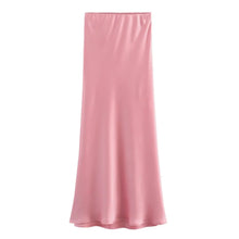 Load image into Gallery viewer, HH Skirts For Women 2024 Summer Solid Satin Sheath Long Skirt Female Show Curve Beach Outfits For Woman Mermaid Skirts
