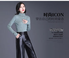 Load image into Gallery viewer, Wide Leg PU Leather Pants
