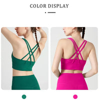 Load image into Gallery viewer, New Summer Sexy Sports Bras Women Fitness Vest Sports Top Cross Back Yoga Bra Running Fitness Breathable Shockproof Yoga Bra

