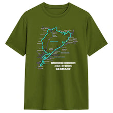 Load image into Gallery viewer, Men T-Shirt Nürburgring Nordschleife Germany Track Map Photographic Blue Print T Shirts Trending Beach Tees  Casual 1Cotton Tops
