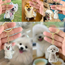 Load image into Gallery viewer, Transparent Cute Dog Pendant Keychain Creative Pet Hair Storage Capsule Hanging Ornament for Pet Lover DIY Pet Memorial Keychain
