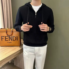 Load image into Gallery viewer, Hooded New Internet Celebrity Men's Sweater Versatile Popular Autumn Winter Solid Color Zipper Bottoming Trendy Hoodies Casual
