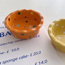 Load image into Gallery viewer, Pet Bowl Cute Ins Storm Dot Ceramic Bowl Dessert Breakfast Bowl Home Cat Dog Bowl Feeding Basin  Cat Caramics Supplies
