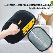 Load image into Gallery viewer, Pet Cats Hair Remover Gloves Electrostatic For Dogs Reusable Washable Grooming Glove With 2-In-1 Lint Roller Brush
