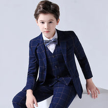 Load image into Gallery viewer, Formal Kids Plaid Tuxedo Suit
