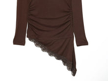 Load image into Gallery viewer, Asymmetric Lace Hem Tee Women
