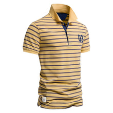 Load image into Gallery viewer, Striped Embroidered Cotton Summer Polo
