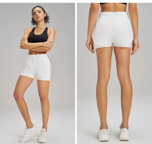 Load image into Gallery viewer, Yoga Shorts Sports Fitness Shorts High Waist Running Fake Two Pieces Anti-Shine Shorts Women's Double Layer Training Leggings
