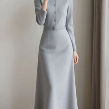 Load image into Gallery viewer, Elegant O-Neck A-Line Midi Dress
