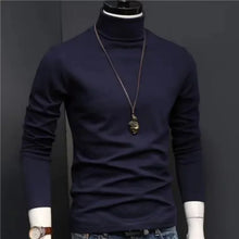 Load image into Gallery viewer, Slim Black Turtleneck Tee Men
