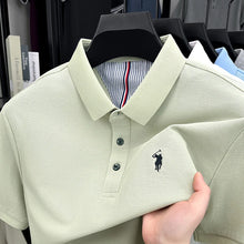 Load image into Gallery viewer, 100% pure cotton high-end brand men's short sleeve polo shirt summer fashion original pony embroidery golf Paul  casual T-shirt
