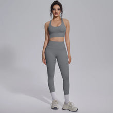 Load image into Gallery viewer, New Yoga Set for Woman Summer Gym Sports Running Bra Top Breathable Peach Buttocks Women Leggings Solid Color Yoga Set
