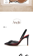 Load image into Gallery viewer, C-H Woman's High Heels  Summer Breathable Mesh Black Business Sandals 9cm For Girls
