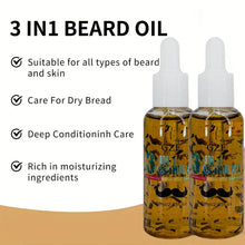 Load image into Gallery viewer, GZE 3-in-1 Beard Oil for Care - Moisturizes Beard &amp; Conditions Skin - Eliminates Flakes - For Men with Short or Long Facial Hair
