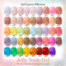 Load image into Gallery viewer, NAILCO 15ml Colorful Jelly Gel Nail Polish Gorgeous Color HEMA TPO FREE Soak Off UV LED Semi Permanent Long Wear Gel Varnish
