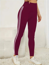 Load image into Gallery viewer, Women's High-waist Slimming Leggings Side Stripe Pattern Breathable Yoga Pants Sportswear Athletic Apparel
